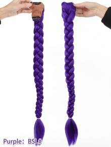 26/28/32 Inch Purple Long Braided Wig, Synthetic Fiber Box Braided Wig, Easy To Clip On, Ponytail, Suitable For Costume Role Play - Multicolor - View 19