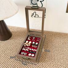 Caja de joyería portátil multicolor, caja de almacenamiento dedicada para anillos y aretes