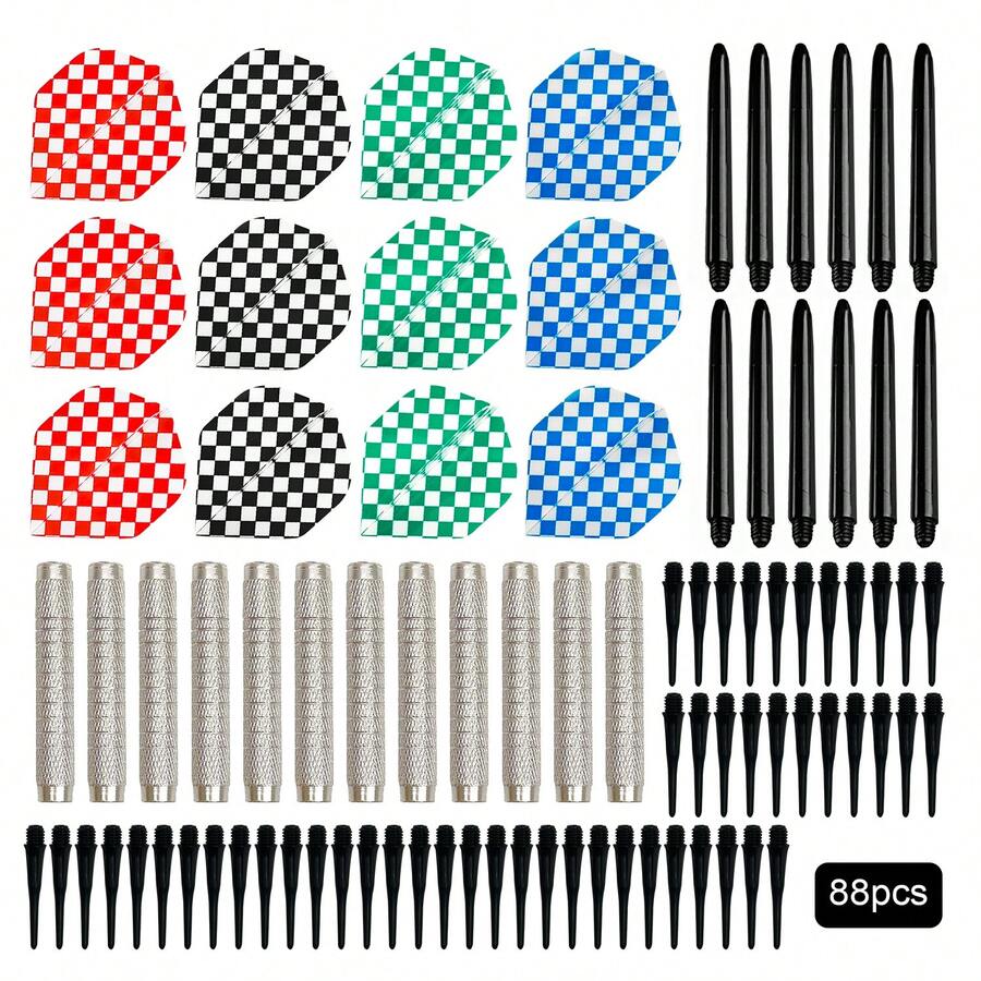 WIN.MAX 12pcs/Set 10g Soft Tip Darts, Safety Darts Set For Electronic Dartboard, Family Entertainment Game Accessories, 88pcs, Suitable For Home, Bar, Party, Outdoor Activities - Multicolor - View 1