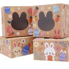 16pcs/Pack Easter Bunny Window Chocolate Candy Cookie Packaging Boxes, Transparent PVC Window Egg Flower DIY Baking Gift Boxes - Multicolor - View 9