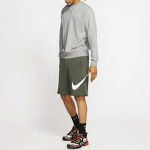 Nike Sportswear Logo Crew Neck Casual Sweatshirt, Spring, Men, Black - Grey - View 3