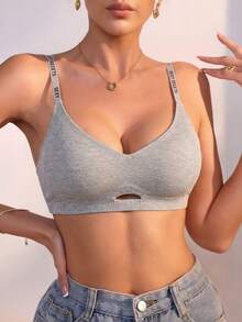 3pcs Women's Casual & Comfortable Bras, Minimalist Wireless Lift & Gather Bras, Skin-Friendly Breathable Fabric - Multicolor - View 3