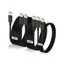 USB C To Type C Charger Cable,[3.3FT/6.6FT/10FT] Long Type C Fast Charging Data Cable,USB-C Power Cord Compatible With IPhone17 16 15 Pro Plus Pro Max,Compatible With Samsung Galaxy S25 S24 S23 S22,IPad Pro/Air And More,Phone Charger Cable - 黑色-1M - 查看 1