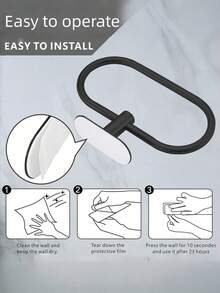 1 pieza Toallero de acero inoxidable con bisagra - No se requiere perforación, montado en la pared para baño y cocina, diseño cuadrado ahorrativo de espacio apto para autocaravanas, azulejos, madera, vidrio o superficies metálicas. Portatoallas de estilo moderno, duradero y fácil de instalar. - Multicolor - Ver 12