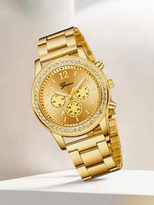 1Pc Women's Quartz Watch Fashionable, Elegant And Gorgeous Rhinestone Minimalist Digital Scale Retro Dial Used For Daily Wear Decoration Or Holiday Gifts For Mothers And Friends - Multicolor - View 2