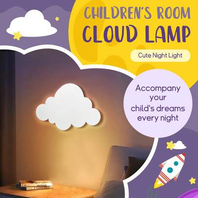 Tinabless Cloud Lamp - Floating Cloud Wall Lamp Suitable For Children's Room | Cute Cloud Lamp Suitable For Children's Bedroom | Hanging Cloud Night Light Suitable For Bedroom | Cloud Lamp Suitable For Nursery