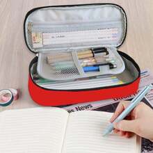 Printed Game Pencil Case With Compartments, Can Hold Pencils, Keys, Phones, Coins, Small Items, Suitable For School, Home, Gifts, Vacation, Festivals (Back To School, Christmas) - Game Red - View 3