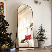 64.1-Inch X 21.1-Inch Classic Arched Floor Mirror (With Stand) – Suitable For Bedrooms And Living Rooms, Provides Clear And Distortion-Free Reflection – Available In Multiple Colors. - 金色 - 查看 2