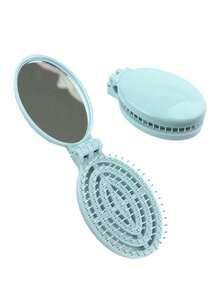 可折叠旅行镜发梳 便携式折叠口袋发梳 迷你梳子 小巧旅行按摩梳 男女通用 - 彩色 - 查看 13