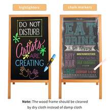 Pizarra magnética con marco en forma de A para mensajes, extragrande, de 44" x 22", de pie - Marrón - Ver 5