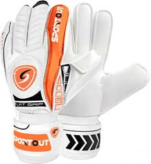 Guantes de Portero para Adultos con Agarre Fuerte, con Espinas de Dedos, Guantes de Portero de fútbol para Proporcionar una protección espléndida para Evitar Lesiones - Naranja - Ver 3
