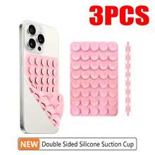 3/1个双面硅胶吸盘手机壳可拆卸支架硅胶橡胶吸盘垫，用于自拍和视频固定垫