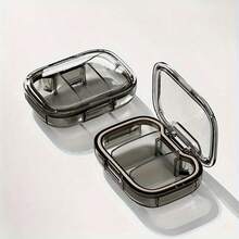 Portable Mini Medicine Box With Weekly/Day Compartments - Dust-Proof Pill Storage Box, Durable Plastic Organizer, Suitable For Work And Travel - 黑色 - 查看 3