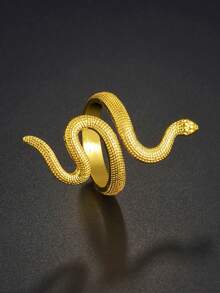 1枚时尚独特盘绕蛇形金属戒指