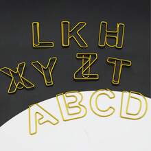 26pcs English Alphabet Paper Clips, Student Learning Letter Clips, Desktop Data Organizer Clamps, Metal Binder Clips, Office File Organizer Clips, 26pcs/Set - Multicolor - View 5