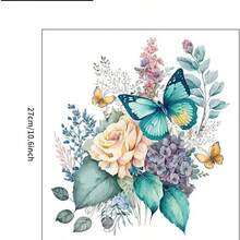 Calcomanías Decorativas para Tapa de Inodoro con Diseño de Peonías y Mariposas, 10.6 x 9.4 Pulgadas, Impermeables y Autoadhesivas, Fácil Aplicación y Remoción - como se muestra en la figura - Ver 3