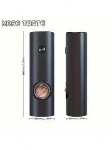 电动盐和胡椒研磨器，带底座，不锈钢电动胡椒研磨器，全自动黑胡椒研磨器，白胡椒研磨器，方便耐用，优雅的电动研磨器，适合家庭厨房、聚会和晚餐，全年可用，电池供电 - 彩色 - 查看 5