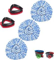 Mop Heads Replacement For Ocedar, Mop Replace Head For Ocedar EasyWring 1 Tank, Microfiber Spin Mop Refills, Include 5 Spin Mop Replacement Head Deep Cleaning Machine Washable With 2 Scrubber Mop Head - 3mop Head and 2 Scrubber - View 12