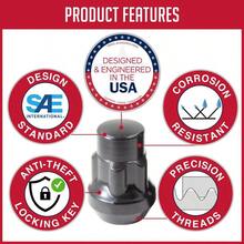 5 cerraduras llave M14 1,5 14 x 1,5 rosca cerrada bulto 4,2 cm de largo tuercas de rueda de bloqueo negras doble llave hexagonal de 13 16 y 3 4 Compatible con la mayora - M14x150Negro - Ver 3