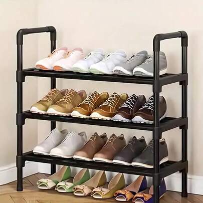 Hanger Organizer With Shoe Rack, RV, With 5 Layers Of Shelves, Detachable Hooks, Independent Clothing And Shoe Rack, Suitable For Front Door Entrance, Used For Storing Clothes, Shoes, Hats, Bags, Umbrellas