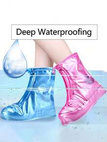 抽绳拉链PVC防水鞋套 | 顶级防水防滑鞋套 | 加厚耐磨可重复使用男女通用硅胶鞋套，带防水层 | 多种尺码可选，男女通用