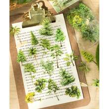 30张树木与自然系列PET贴纸套装，森林主题剪贴簿贴纸，创意艺术贴纸套装 - 彩色 - 查看 8