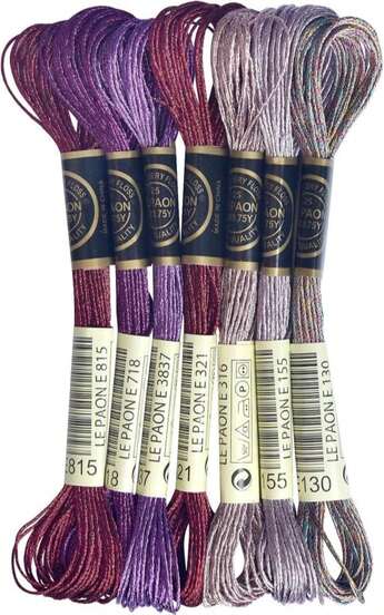 Embroidery Thread 8m Metallic Embroidery Floss 12Skeins All Purpose Assorted Muti-Colors Cross Stitch Tread Set For Craft Needlework Hand Embroidery Bracelets String DIY Craft