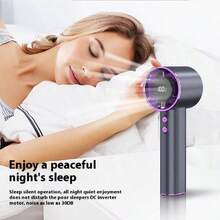 High-Speed Mini Handheld Fan, Unisex Solid Color USB Rechargeable Fan With LCD Screen And 1800mAh Long Battery Life, Suitable For Outdoor, Beach, Travel, Sports, Home, Office Daily Use And Holiday Gifts - Multicolor - View 2