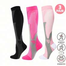 1/3 Pairs/Pack Men Women Outdoor Sports Running Gym Fitness Compression Athletic Socks - 彩色 - 查看 9