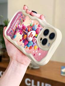 Valentine's Day Themed Phone Case With "Be Mine" Heart Balloons And "Happy Valentine's Day" Print, Compatible With IPhone 17/16/15/14/13/12/11, Latest Drop - Proof Design With Enhanced Camera Protection, Multi - Color Options, Comfortable Grip - 白色 - 查看 4