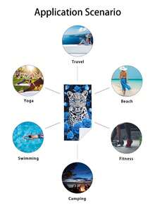 1件装植物、花卉、蓝色兰花、动物、豹纹印花沙滩巾，超强吸水速干，柔软轻便，适合游泳、沙滩、游泳、户外、露营、旅行，是理想的沙滩必备泳池毛巾浴巾。 - 彩色 - 查看 9