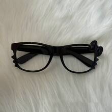 1 Piece Leopard Print Glasses Frame (No Lenses), Tortoiseshell Round Glasses, Cute Vintage Decorative Glasses Without Lenses, Fashion Style - 黑色眼鏡框 - 查看 6