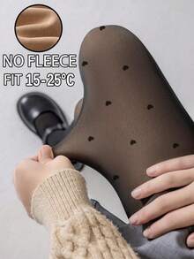 80G Heart Pattern Elastic High-Waist Tummy Control Slimming Pantyhose - Spring And Autumn Base Layer Socks - Multicolor - View 10