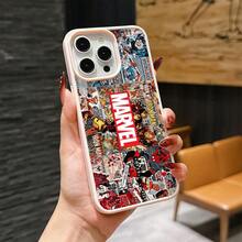 Marvel Patterned Phone Case, Iron Man, , Hulk, Thor, Hawkeye, Black Widow, Thanos, Avengers. Compatible With IPhone 17 ProMax, 17Pro, 17Air, 16, 15, 14, 13, And 12 Pro Models, With Shockproof Protection. A Unique Gift For Marvel Fans, Friends, Birthdays, Holidays, And Special Occasions. Great Gift Option For Anyone Who Loves Superheroes. - 粉色 - 查看 2