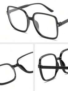 1副女士优雅美学现代简约风格科技休闲透明眼镜，适合看电视、办公阅读和日常生活配饰 - 無色 - 查看 8