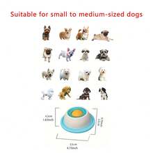 蓝白互动慢食碗，促进牙齿健康和智力发展，耐用塑料材质，宠物舔舐垫，宠物零食时间，趣味宠物设计，表面光滑