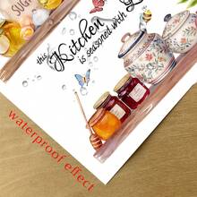 1/4pcs Creative Wall Stickers, Kitchen Shelves & Utensils, Letter & Butterfly Pattern, Removable Waterproof PVC Decals For Kitchen, Dining Room, Living Room Wall Decor - Multicolor - View 2