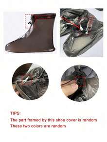 抽绳拉链PVC防水鞋套 | 顶级防水防滑鞋套 | 加厚耐磨可重复使用男女通用硅胶鞋套，带防水层 | 多种尺码可选，男女通用