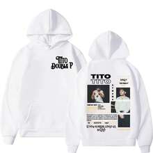 Titos Double P Ay Mama 2025 Tour sweat-shirt à capuche imprimé, Sweat-shirt-shirt décontracté de mode rétro streetwear pour hommes - bleu indigo - Voir 8