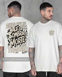 Men's T-Shirt God Verse Valley Of The Shadow Of Death Bible Psalms 23:4 Shirt 100% Cotton Unisex Blouse - 白色 - 查看 3