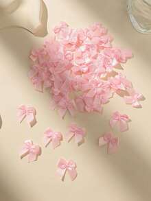 30/50/100 قطعة فيونكة شريط ساتان مصنوعة يدويًا لتزيين الهدايا، فيونكات شريط صغيرة للأحذية والملابس وصناديق الهدايا والملابس الداخلية والجوارب والإكسسوارات (30 قطعة مقاس واحد) - وردي فاتح - مشاهدة 13