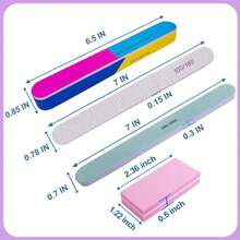 Nail File And Buffer Set (16 Pack), Nail File Kit Professional Nail Files &Amp; Buffers Manicure Supplies Filer Buffer For Natural Nails, 100_180 Grit 7 Way Nail Filing Polishing Buffer For Nail Care - 白色 - 查看 7