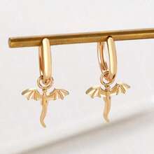 European And American Ins Style Fashionable Flying Dragon Ear Buckle Women's Earrings With Diamond Studded Dragon Ear Studs Punk Personality Earrings For Women - 11831 - 查看 2
