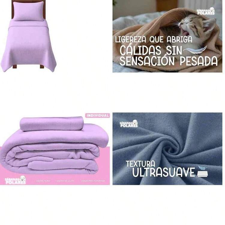 Genrico Sbanas Polares Fleece para Invierno - Ultra Suaves y Clidas - Anti-Pilling Juego Completo Individual, Matrimonial y King Size - Azul Cielo, Individual - azul cielo+individual - Añade 33