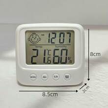 带时钟的数字温度计和湿度计 - 快速 5 秒刷新、背光、双 C/F 显示屏，适用于家庭、办公室、卧室