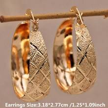 1 Pair Elegant Minimalist Hollow Criss-Cross Hoop Earrings, Unisex, Suitable For Party, Banquet And Various Occasions - Gold - View 5