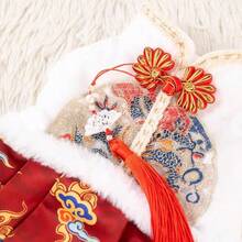 一件中国风公主唐装，适合小型犬猫穿着，秋冬季款。 - 紅色 - 查看 8