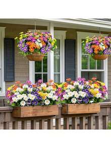 3PCS 13inch Artificial Daisy Bouquet, Spring Grass, Fake Plants Suitable For Wedding Decoration Brides Handheld Flower Materials Party Decoration Artificial Decorations New Year Decoration, Garden Decoration, Outdoor Decoration, Home Decoration, Valentine's Day Decoration - Color Mixing - View 7