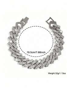 2PCS Luxury And Gorgeous Women's Quartz Watch Set, Women's Silver Jewelry Set (Including A Fully Rhinestone-Studded Silver Metal Strap Quartz Watch With Roman Numeral Dial And A Fully Rhinestone Silver Bracelet).