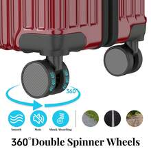 YSTYLE Suitcase Available In Various Colors Made Of PVC Material With Combination Lock And Silent Universal Wheels, Suitable For Storing Clothes For Business Trips, Boarding And Student Boarding. - Red - View 6